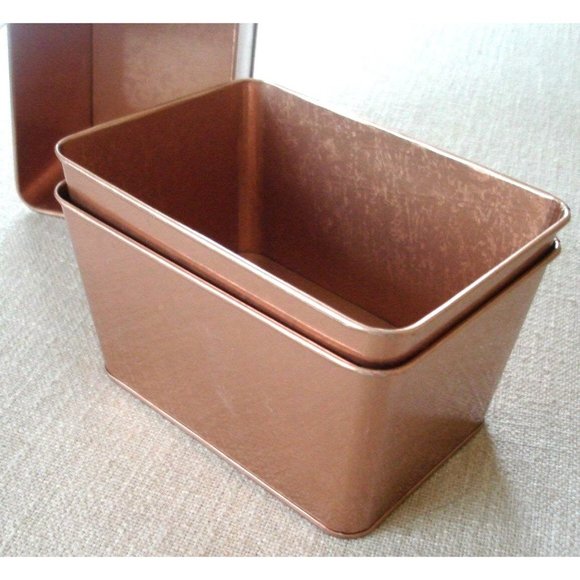 Lot of 3 NEW Copper Metal Pails Art Craft Home Décor Multi-Purpose 5" x 3" x 3" - Picture 1 of 11